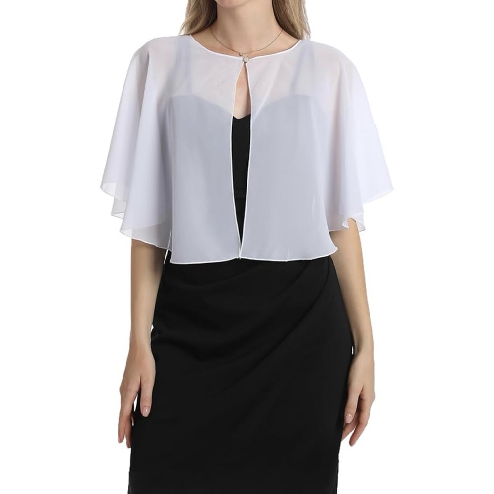 Elegant Sheer White Capelet sold in set of 3